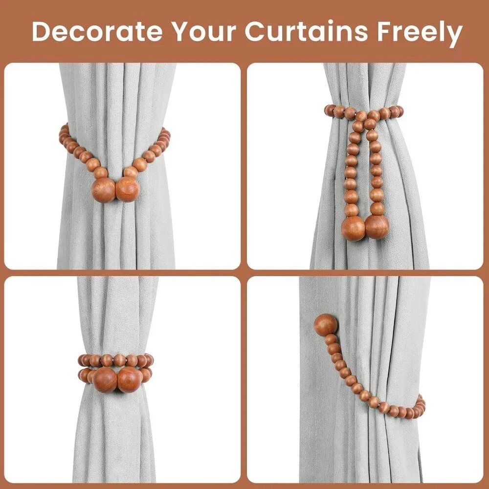 Magnetic Curtain Tiebacks Brown Curtain Holdbacks Curtains 2 Pack Nursery Decor